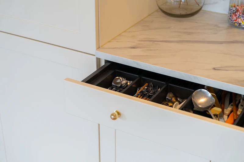 Lade met bestekindeling