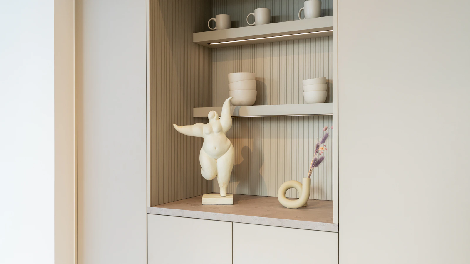 Wandborden met ingefreesde ledverlichting